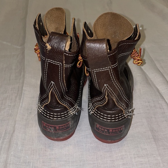 L.L Bean Mens Dark Brown Leather Boots - Picture 3 of 5